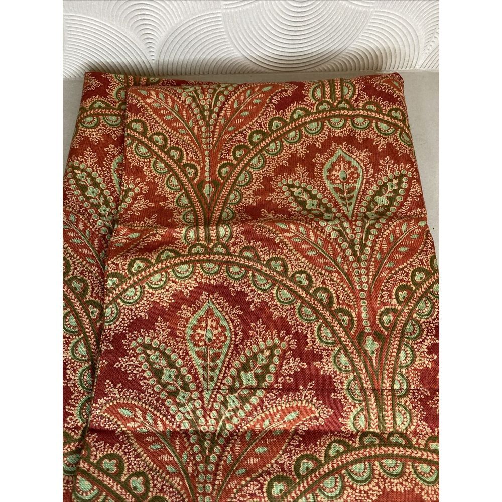 Large Pottery Barn Paisley Pillow Cover Green Red Floral‎ Approx 30 X 25"